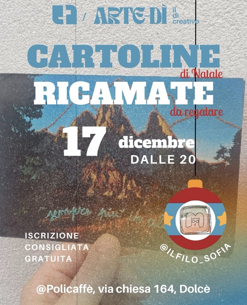 Cartoline di Natale ricamate